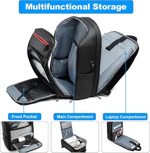 GYakeog Laptop Backpack 15.6 Inches Work Backpack Waterproof Men's Office Backpack with USB Computer Backpack for Business Travel Work School-Black in Kuwait