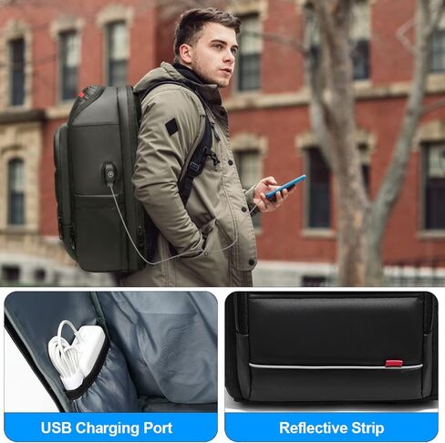 GYakeog Laptop Backpack 15.6 Inches Work Backpack Waterproof Men's Office Backpack with USB Computer Backpack for Business Travel Work School-Black in Kuwait