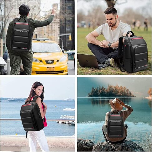 GYakeog Laptop Backpack 15.6 Inches Work Backpack Waterproof Men's Office Backpack with USB Computer Backpack for Business Travel Work School-Black in Kuwait