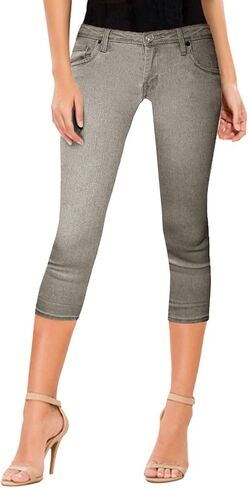 Hybrid & Company Women's Stretchy Slim Fit Denim Capri Jeans in Kuwait