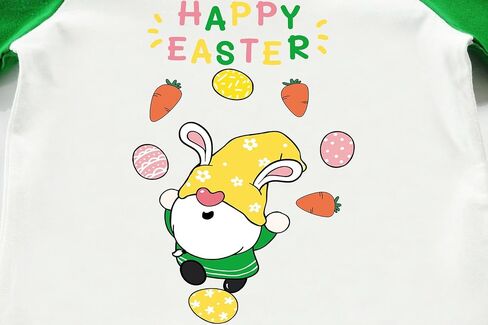 Tkria Boys Girls Easter Day Bunny Egg Hunt Shirts Raglan Long Sleeve Monster Truck Excavator Gnome Rainbow Top for Kid 2-10T in Saudi Arabia