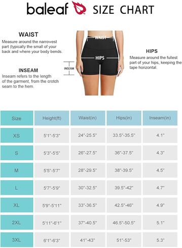 BALEAF Biker Shorts Women Yoga Gym Workout Spandex Running Volleyball Tummy Control Compression Shorts with Pockets 5" 2-Pack Black/Black L in Saudi Arabia