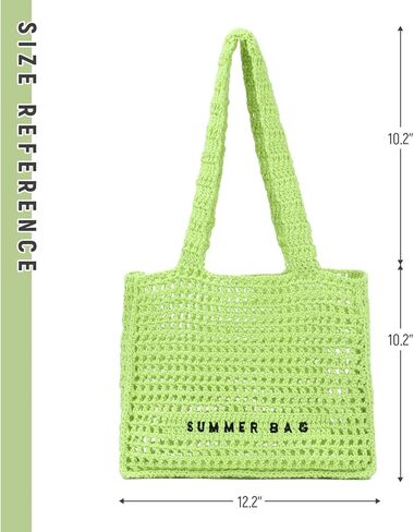 حقيبة يد الشاطئ من Freie Liebe Crochet Beach حقيبة شاطئ صيفية للنساء حقائب كبيرة متماسكة in Kuwait