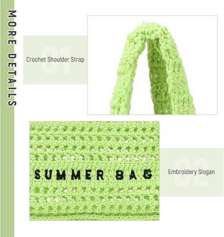 حقيبة يد الشاطئ من Freie Liebe Crochet Beach حقيبة شاطئ صيفية للنساء حقائب كبيرة متماسكة in Kuwait