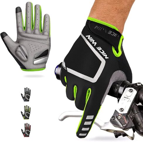 NICEWIN Cycling Bike Gloves Men Women, Padded Anti-Slip Mountain Bike Gloves, Touch Screen Full Finger Road Bicycle Biking Gloves in Kuwait