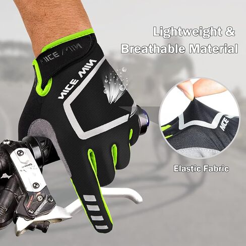 NICEWIN Cycling Bike Gloves Men Women, Padded Anti-Slip Mountain Bike Gloves, Touch Screen Full Finger Road Bicycle Biking Gloves in Kuwait