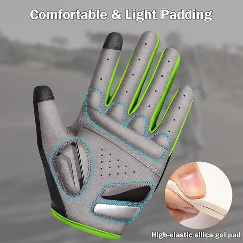 NICEWIN Cycling Bike Gloves Men Women, Padded Anti-Slip Mountain Bike Gloves, Touch Screen Full Finger Road Bicycle Biking Gloves in Kuwait
