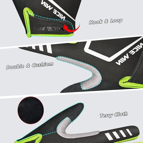 NICEWIN Cycling Bike Gloves Men Women, Padded Anti-Slip Mountain Bike Gloves, Touch Screen Full Finger Road Bicycle Biking Gloves in Kuwait