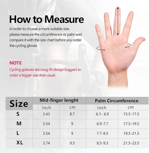 NICEWIN Cycling Bike Gloves Men Women, Padded Anti-Slip Mountain Bike Gloves, Touch Screen Full Finger Road Bicycle Biking Gloves in Kuwait