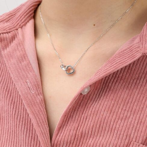 Gacimy Sterling Silver Heart Necklace for Women, Tiny 925 Sterling Silver Choker Chain with Heart Pendant Necklace for Women Girls in Saudi Arabia