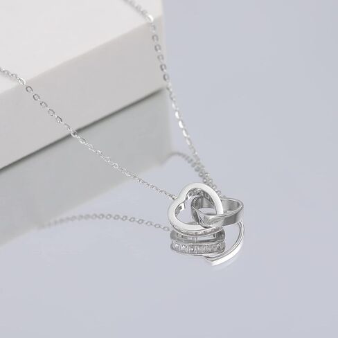 Gacimy Sterling Silver Heart Necklace for Women, Tiny 925 Sterling Silver Choker Chain with Heart Pendant Necklace for Women Girls in Saudi Arabia