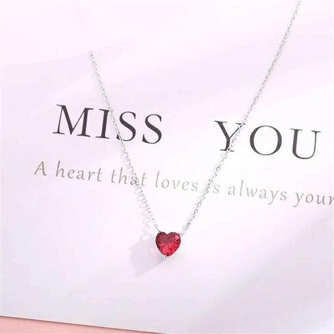 Pink Heart Necklace for Women Little Girls Dainty Cute Y2k Silver Clear Crystal Heart with Arrow Pendant Choker Necklace Aesthetic Jewelry Gifts in Saudi Arabia
