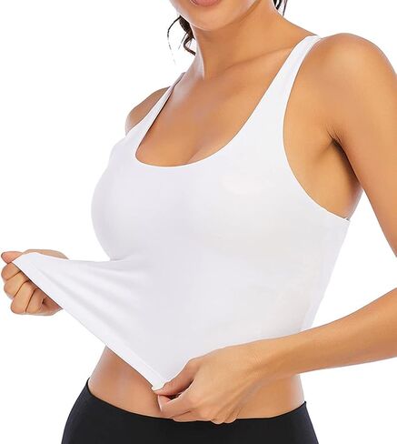 حمالات صدر رياضية طويلة من OKHOTY للنساء لممارسة التمارين الرياضية واليوجا وحمالة صدر بدون أكمام in Saudi Arabia