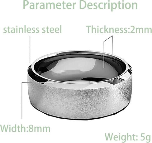 6 قطع خواتم 8 ملم للرجال والنساء، حلقات من الفولاذ التيتانيوم، حلقات من الفولاذ المقاوم للصدأ، خواتم الخطوبة، خواتم متطابقة، حلقات زخرفية، هدايا التخرج، هدايا عيد الميلاد، هدايا العطلات in Kuwait
