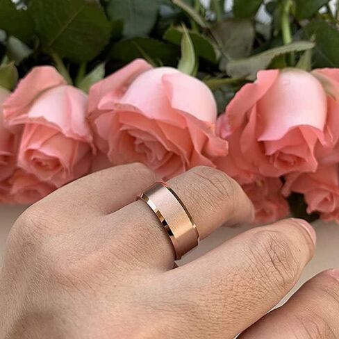 6 قطع خواتم 8 ملم للرجال والنساء، حلقات من الفولاذ التيتانيوم، حلقات من الفولاذ المقاوم للصدأ، خواتم الخطوبة، خواتم متطابقة، حلقات زخرفية، هدايا التخرج، هدايا عيد الميلاد، هدايا العطلات in Kuwait