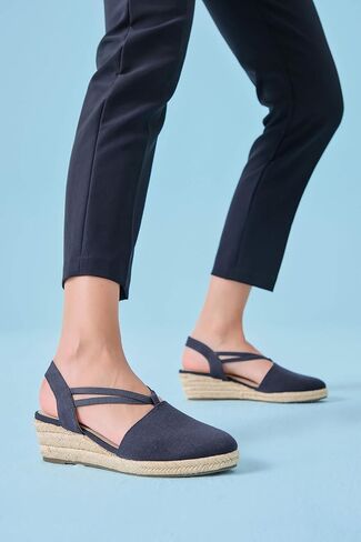 Coutgo Women's Platform Wedge Espadrille Sandals Slingback Slip on Closed Toe Strap Shoes in Kuwait