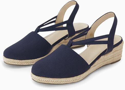 Coutgo Women's Platform Wedge Espadrille Sandals Slingback Slip on Closed Toe Strap Shoes in Kuwait