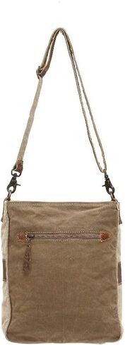 USA Stamp Upcycled Canvas and Genuine Leather Crossbody Bag in Saudi Arabia