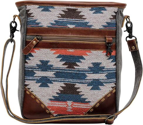 Western Leather Shoulder Bag for Women - Upcycled Canvas Crossbody Bag in Saudi Arabia