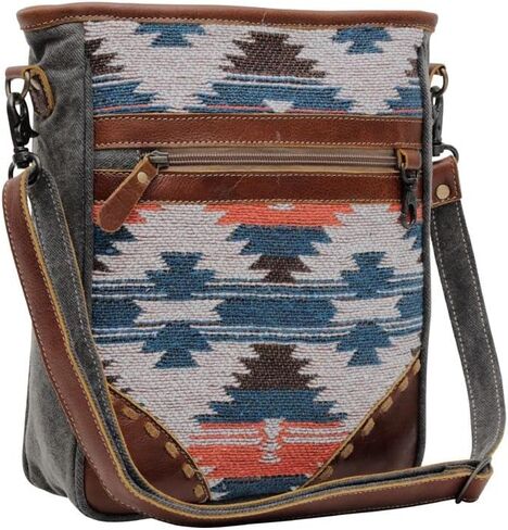 Western Leather Shoulder Bag for Women - Upcycled Canvas Crossbody Bag in Saudi Arabia