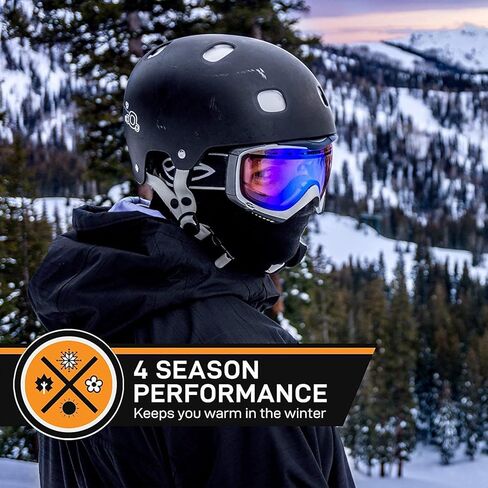 قناع تزلج بالاكلافا لكامل الوجه، قناع تزلج ممتاز وتدفئة للرقبة مع قبعة جمجمة صغيرة ممتصة للعرق in Kuwait