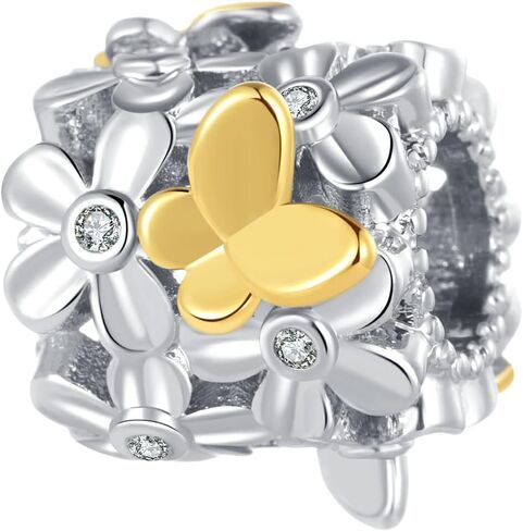 سحر الفراشة والزهرة متوافق مع أساور Pandora Charms in Saudi Arabia