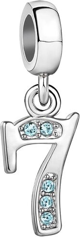 1 2 3 4 5 6 7 8 9 Numbers Dangle Birthstone Birthday Women Bead Charms Fits Pandora Bracelets Mom Daughter Wife in Kuwait