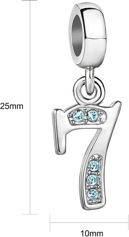 1 2 3 4 5 6 7 8 9 Numbers Dangle Birthstone Birthday Women Bead Charms Fits Pandora Bracelets Mom Daughter Wife in Kuwait