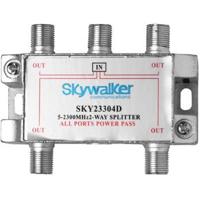 Skywalker 5-2300MHz 4-Way Splitter for Off-Air & Satellite Signals (1 Input / 4 Outputs)