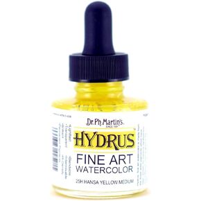 Dr. Ph. Martin's Hydrus Fine Art (25H) Watercolor Bottle, 1 Fl Oz (Pack of 1), Hansa Yellow Medium