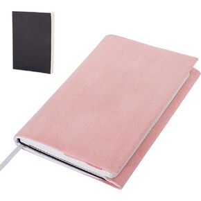 Book Cover with Basic Journal -Cute Soft Book Cover with Notedbook 5.7"x8" -Velvet Book Cover for Hardcover, Paperback Book Protector - Resuable Book Cover for Book Lovers Gift -Customise Bible Cover