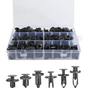 102PCS Bumper Clips,Automotive Clips Fender Clips,Car Accessories 6.3mm 8mm 9mm 10mm Bumper Push Fasteners Rivet Clips,Bumper Push Rivet Clips Expansion Screws,Applicable to Most Models