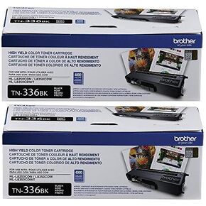 Brother Genuine TN336BK 2-Pack High Yield Black Toner Cartridge with Approximately 4,000 Page Yield/Cartridge