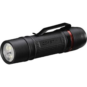 COAST PX9 750 Lumen Dual Power LED Flashlight with Dual Fixed Focus Optic, Stainless-Steel Pocket Clip and Textured Grip- Compatible with Alkaline OR Rechargeable (ZX850) Batteries
