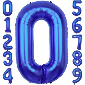 Giant, 40 Inch Navy Blue 0 Number Balloons | 0 Digit Balloon, Number 0 Balloons | Dark Blue 0 Balloon for Shark Jungle Theme Party Decoration | Dark Blue Number 0 Balloon Safari Birthday Decors