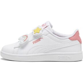 حذاء رياضي Smash Hook and Loop من PUMA، أبيض باشنفروت، مقاس 3.5 US للأطفال الصغار in Saudi Arabia