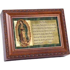 Cottage Garden Ave Maria (Hail Mary) Inspirational Woodgrain Traditional Music Box Plays Ave Maria