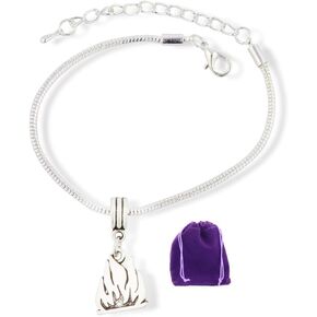 Fire Campfire Flames Snake Chain Charm Bracelet