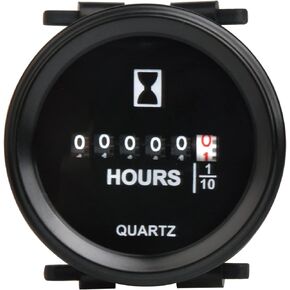 Yooreal DC 8 to 80V Digital Round Mechanical Hour Meter Gauge Timer Hourmeter Waterproof for Garden Tractor Sailboat Zero Turn Lawn Mower Generator