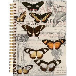VNWEK Butterfly Notebook - Butterfly Journal, Butterfly Gifts for Women Girls, Gifts for Butterfly Lovers, Vintage Butterfly Spiral Notebook 5.5x8.3,Writing Notebooks