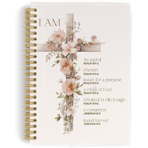 Inspirational Bible Verse Spiral Notebook, Christian Gifts for Women Faith 5.5"x8.3" 164pages Lined Journal Notebooks College Ruled, I Am Beautiful Chosen Notebook for Office School Supplies