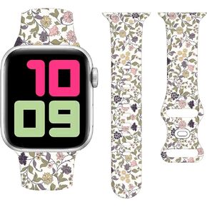 Sport Watch Bands Compatible with Apple Watch Band 38mm 40mm 41mm for Women Men, Adjustable Soft Silicone Replacement Smartwatch Wristband for iWatch Series 7 6 5 4 3 2 1 SE 2