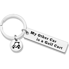 Golf Keychain Golf Lover Gifts Funny Golfer Gifts Golf Players Gifts Keyring Birthday Gifts for Dad Grandpa Graduation Gifts for Son Christmas Gifts for Husband Boyfriend Jewelry Golf Cart