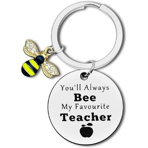 Teacher Appreciation Gift for Women Men Teacher Keychain Thank You Gift for Teacher Tutor Bee Jewelry Graduation Back to School Gift for Teacher from Student Christmas Retirement End of Year Gift
