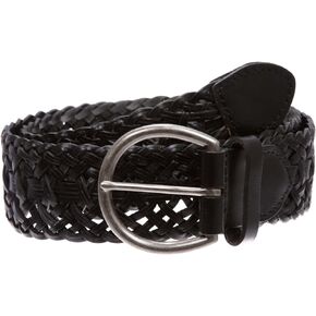 Women's 2" (50mm) Braided Woven Leather Belt with Horseshoe Buckle