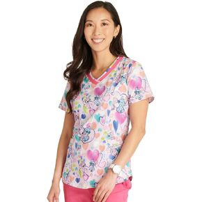 Tooniforms Nurse Gifts Women Scrubs Top Shape V-Neck Print TF769