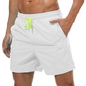 Mens Swim Trunk See Through Board Shorts Without Liner Beach Shorts Quick Dry Swimming Trunks for Beach Volleyball