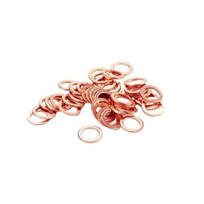 M12 Flat Washer Copper Sealing Ring, 12mm ID 18mm OD 1.5mm Thickness Metric Sealing Gasket, 20 Pieces