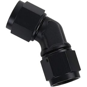 Black Aluminum 45 Degree Swivel Female 3AN to Female AN3 Coupler Union Fuel Line Hose Adapter Fitting