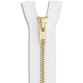 48 inch Metal Zipper White 48" Gold Brass Metal Zippers Heavy Duty Zippers Separating Sewing Zipper Craft Zippers